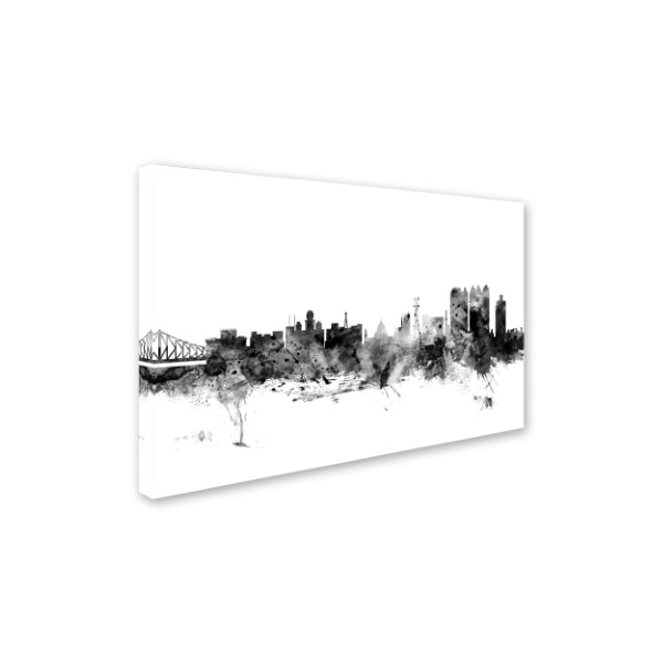 Michael Tompsett 'Calcutta India Skyline B&W' Canvas Art,30x47